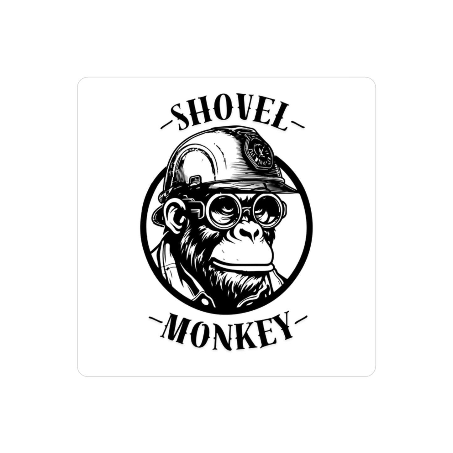 Shovel Monkey Vinyl Sticker