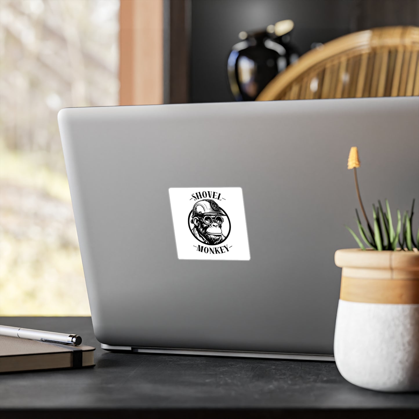 Shovel Monkey Vinyl Sticker